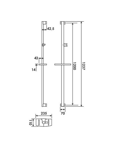 BARRE APPUI DOUCHETTE ANTHRACITE ARSIS 504013034