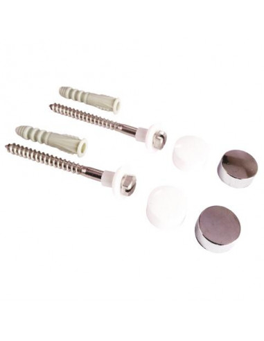 2 FIX. WC BIDET LAIT. NICKELE&2CABOCHONS 5835-20