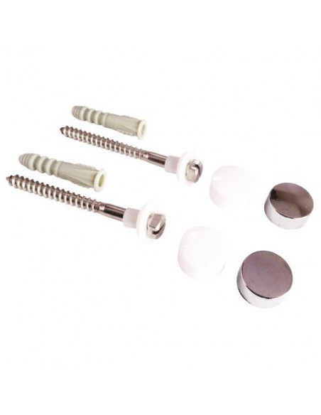 2 FIX. WC BIDET LAIT. NICKELE&2CABOCHONS 5835-20