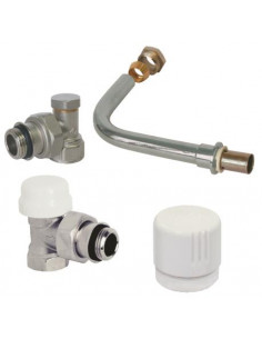 Pack de raccordement arrière avec robinet thermostatisable raccords à sertir PER diam 12 5943-8