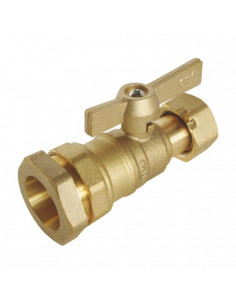 Robinet d'arrêt compteur droit à boisseau sphérique Entrée tube PE diam 25 F3 4" 69-25-20