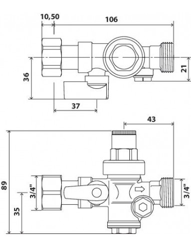 Bloc réducteur à piston 3 en 1 MF3 4" 719120