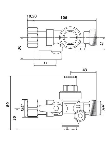Bloc réducteur à piston 3 en 1 MF3 4" 719120