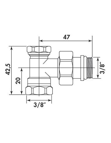 Coude de réglage Equerre 3 8 7236-12