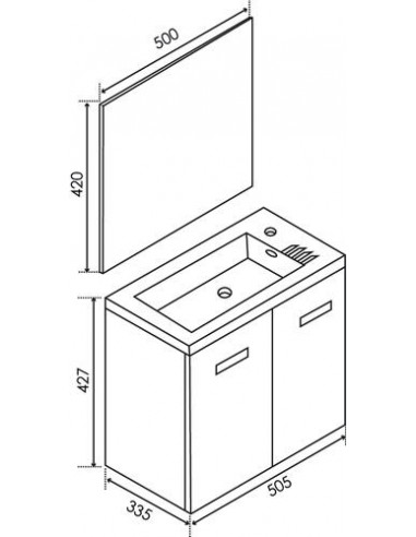 Meuble Lave-mains GOIA Gris 800279
