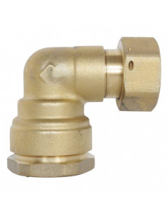 Coude à écrou prisonnier pour tube PE diam 25 F3 4" 857-25-20S 2