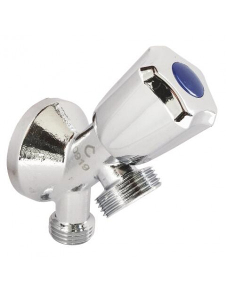 Robinet double sortie incliné avec applique 90-15