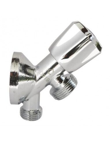 Robinet double sortie incliné avec applique 90-15