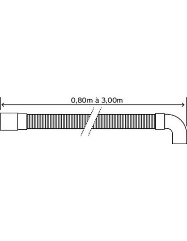 Flexible de vidange extensible avec embouts droits 0,8 3,00m L1460-30
