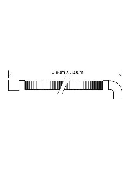 Flexible de vidange extensible avec embouts droits 0,8 3,00m L1460-30