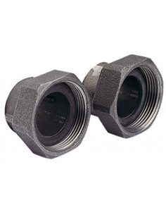 Jeu de 2 raccords union femelle en fonte noire RU26F
