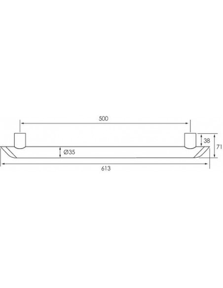 Barre d'appui BeLine L.500 anthracite ZDEL1752