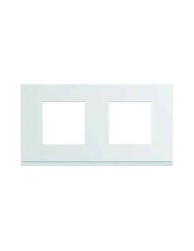 Plaque gallery plastique injecté 2 postes horizontale 71mm pure HAGER WXP0012