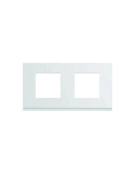 Plaque gallery plastique injecté 2 postes horizontale 71mm pure HAGER WXP0012