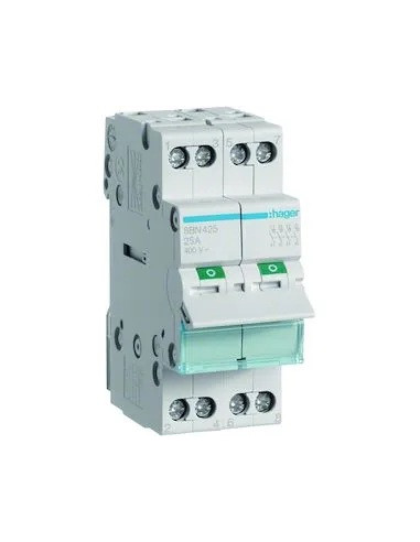 Interrupteur modulaire 4 pôles 25A HAGER SBN425