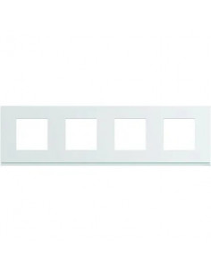 Plaque gallery plastique injecté 4 postes horizontale 71mm pure HAGER WXP0014