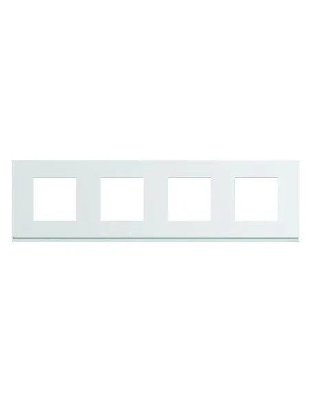 Plaque gallery plastique injecté 4 postes horizontale 71mm pure HAGER WXP0014