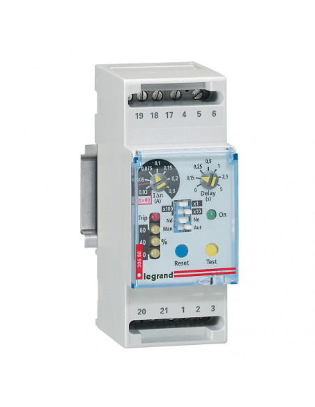 Relais différentiel pour DPX et DPX³ enclipsable sur rail 2 modules LEGRAND 026088