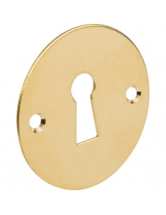 Rosace ronde et plate pour poignée de porte Laiton poli D.46 Clef L DUVAL 35-0821-1461 2