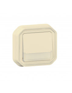 Poussoir NO-NF lumineux porte-étiquette Plexo complet encastré sable LEGRAND 069829L