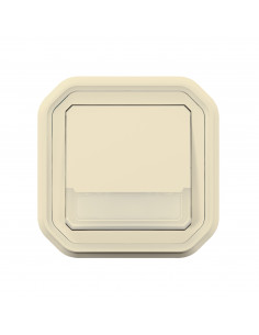 Poussoir NO-NF lumineux porte-étiquette Plexo complet encastré sable LEGRAND 069829L 2