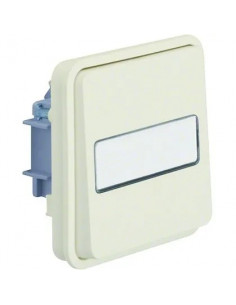 Poussoir à fermeture Cubyko 1F porte-étiquette 1F associable blanc IP55 HAGER WNA025B