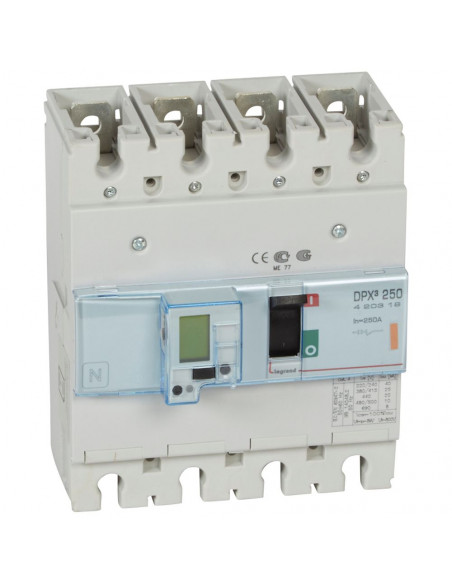 Disjoncteur électronique DPX³250 pouvoir de coupure 25kA 400V 4 Pôles 250A LEGRAND 420319