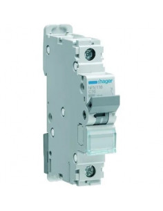 Disjoncteur 1 Pôle 6-10kA courbe C 16A 1 module HAGER NFN116