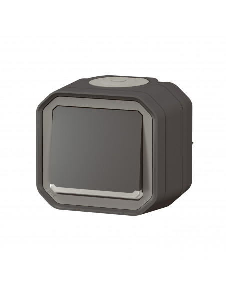 Poussoir NO lumineux Plexo complet saillie anthracite LEGRAND 070061