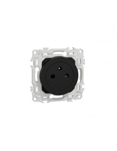 Prise 2P+T Odace affleurante bornes automatiques noir onyx SCHNEIDER S940052
