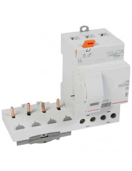 Bloc différentiel vis DX³ pour disjoncteur 1 module par pôle - 4 Pôles 400V 63A type F 1000mA sélectif LEGRAND 410560
