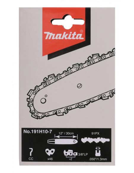 Chaîne Tronçonneuse 30 cm 91PX 3/8’’ 1,3 mm 46 maillons MAKITA 191H10-7