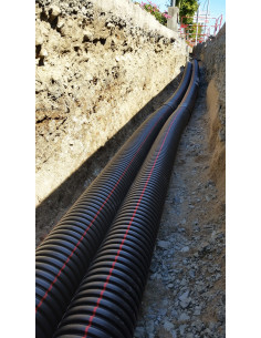 Gaine TPC TpGliss D.40mm/L.25m Noire Bandes Rouges COURANT 34033320 2