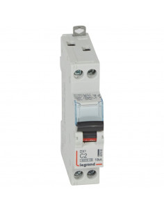 Disjoncteur DX³6000 10kA arrivée haute et départ bas vis U+N 230V~ 2A courbe C 1 module LEGRAND 407693