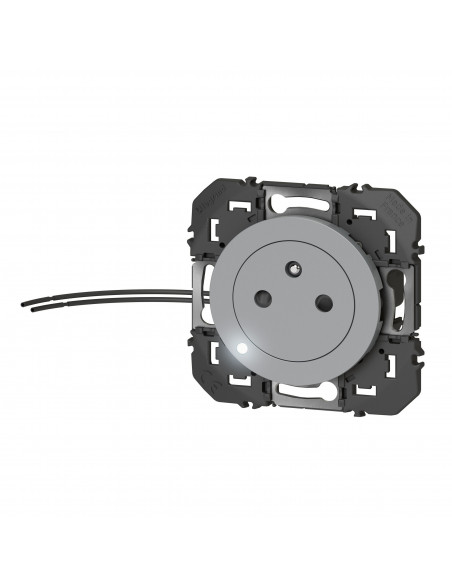 Prise de courant 2P+T à voyant Surface dooxie 16A finition alu LEGRAND 600420