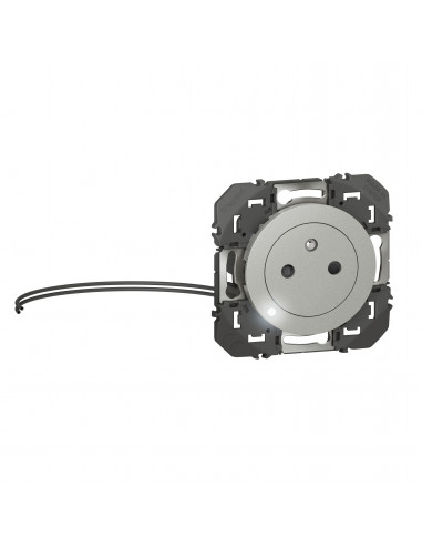 Prise de courant 2P+T à voyant Surface dooxie 16A finition alu LEGRAND 600420
