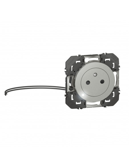 Prise de courant 2P+T à voyant Surface dooxie 16A finition alu LEGRAND 600420