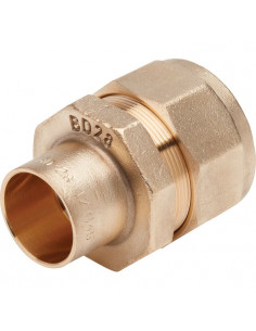 Raccord droit à braser sur cuivre Pour tube PE Gaz CU22-PE32 BANIDES ET DEBEAURAIN 2622220 2