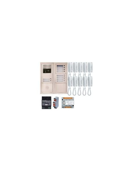 Pack audio bus 10 BP encastré avec module pour T25/VIGIK centrale 10 postes GT1D alim sans transfo gâche AIPHONE 200381