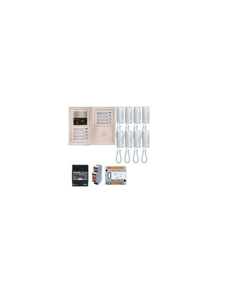 Pack audio bus 8 BP encastré avec module pour T25/VIGIK centrale 8 postes GT1D alim sans transfo gâche AIPHONE 200379
