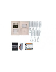 Pack audio bus 7 BP encastré avec module pour T25/VIGIK centrale 7 postes GT1D alim sans transfo gâche AIPHONE 200378