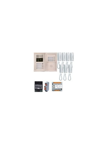 Pack audio bus 7 BP encastré avec module pour T25/VIGIK centrale 7 postes GT1D alim sans transfo gâche AIPHONE 200378