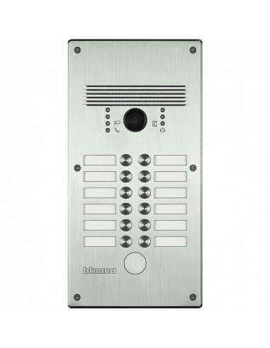 Platines monobloc antivandales à BP Linea 300 9 à 12 appels façade Alu BTICINO 308003