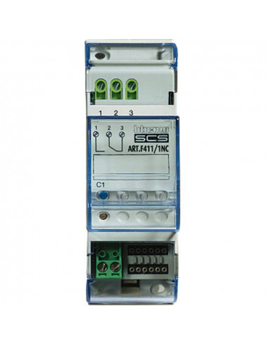 Actionneur 1 relais NF pour éclairage MyHOME BUS 2 modules BTICINO F411/1NC