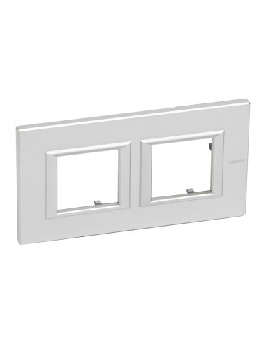 Plaque rectangulaire Axolute Aluminium monochrome 2+2 mod. horizontal Alu BTICINO HA4802M2HHC