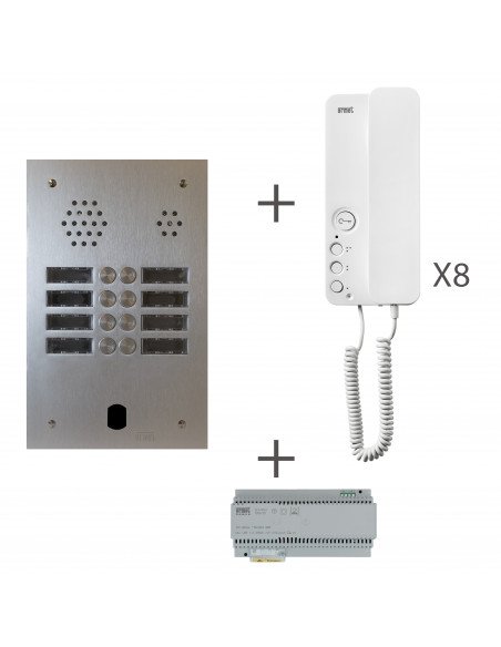 KIT AUDIO 2R 8BP 2 VOICE PROGRAMMÉ URMET KA83/208
