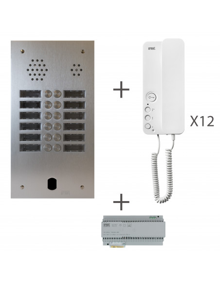 KIT AUDIO 2R 12BP 2 VOICE PROGRAMMÉ URMET KA83/212