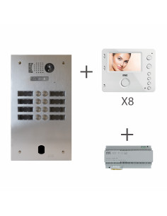 KIT VIDEO ALU 2R 8 BP 2 VOICE PROGRAMMÉ URMET KV83/208