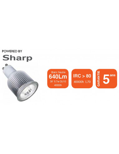 LED 8w SHARP GU10 DIM 3000K AEROSPOT 550210