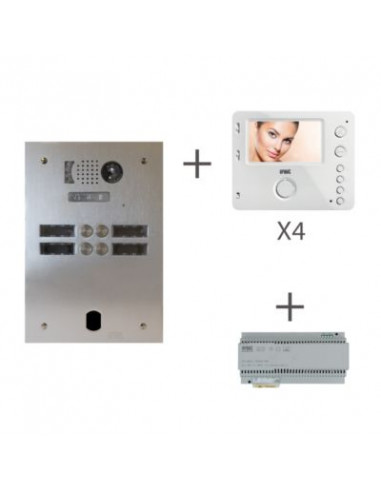 KIT VIDEO ALU 2R 2 BP 2 VOICE PROGRAMMÉ URMET KV83/202